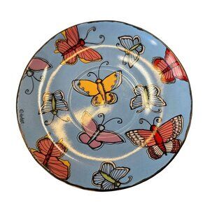 BUGZ by Ursula Dodge Y2K Butterfly Plate 7" Blue Signature Housewares Ceramic